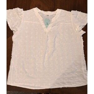Wiholl Size 2XL  Swiss Dot White Cotton